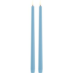 Uyuni Lighting Kronelys LED 2 stk. Ø2,3xH32 cm, Sky Blue