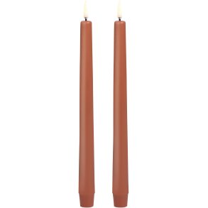 Uyuni Lighting Kronelys LED 2 stk. Ø2,3xH25 cm, Terracotta