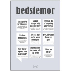 Dialægt Plakat Bedstemor A4, Grå
