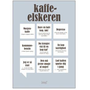 Dialægt Kaffeelskeren Plakat A3