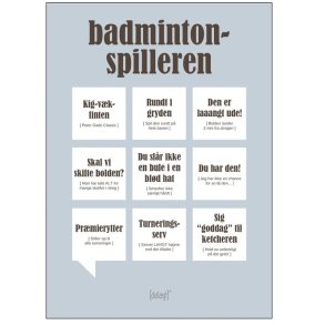 Dialægt Badmintonspilleren Plakat A3