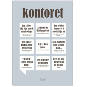 Dialægt Plakat Kontoret A4, Grå