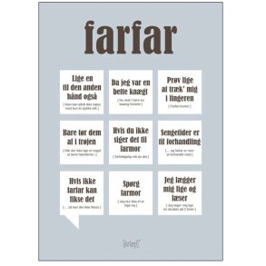 Dialægt Plakat Farfar A4, Grå