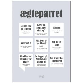 Dialægt Plakat Ægteparret A4, Grå