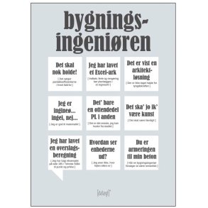 Dialægt Bygningsingeniøren Plakat 70x100 cm