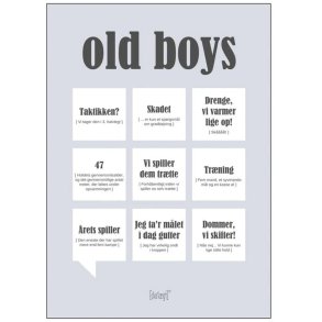 Dialægt Plakat Old Boys A4, Grå