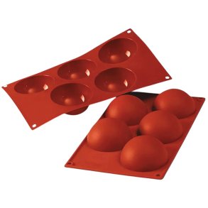 Silikomart Classic Halvkugleform Ø8 cm, Rød