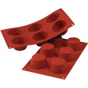 Silikomart Classic Muffinform til 6 stk. Ø6,9 cm, Rød