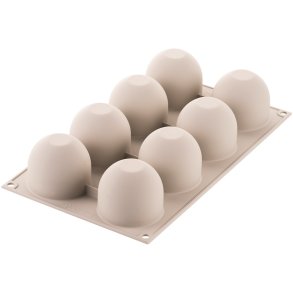 Silikomart 3D Flødebolleform 8 stk. Ø6,2 cm, Grå
