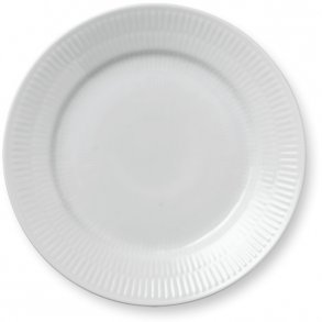 Royal Copenhagen Hvid Riflet Tallerken 19 cm