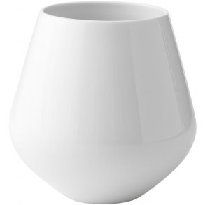 Royal Copenhagen Hvid Riflet Stor Vase 20,5 cm