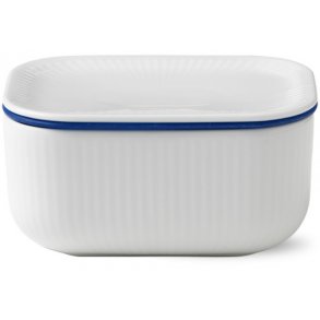 Royal Copenhagen Hvid Riflet Smørskål m. Låg