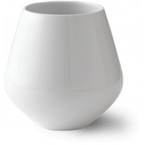 Royal Copenhagen Hvid Riflet Vase Mellem 15 cm