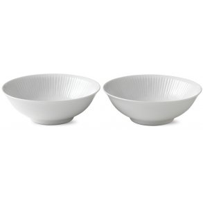 Royal Copenhagen Hvid Riflet Portionsskål 2 stk. 35 cl