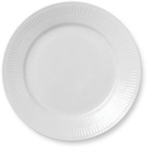 Royal Copenhagen Hvid Riflet Tallerken 22 cm