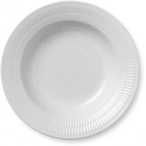 Royal Copenhagen Hvid Riflet Dyb Tallerken 21 cm