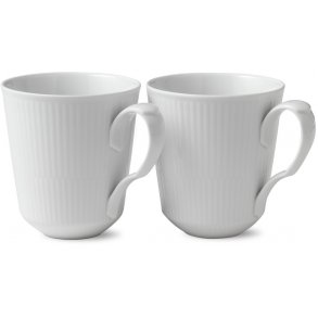 Royal Copenhagen Hvid Riflet Krus 2 stk. 37 cl