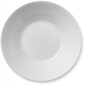 Royal Copenhagen Hvid Riflet Dyb Tallerken 24 cm