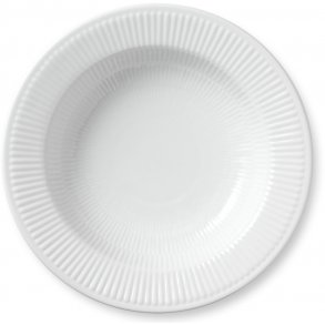 Royal Copenhagen Hvid Riflet Pastatallerken 30 cm