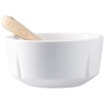 Snacksk&aring;l m. Ske &Oslash;10,5 cm, Hvid