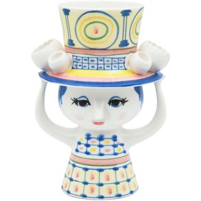 Bjørn Wiinblad Lady With Hat Vase H20,5 cm, Blå