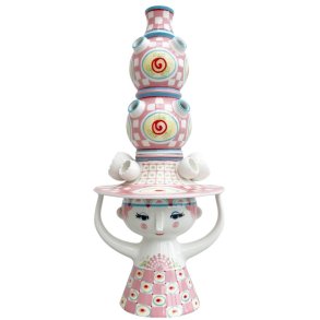Bjørn Wiinblad Lady With Hat Vase H50 cm, Pink