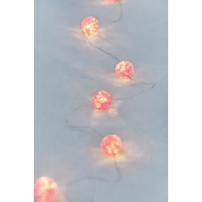 Sirius Maja Lyskæde Kugle 20 LED 2 m, Lyserød