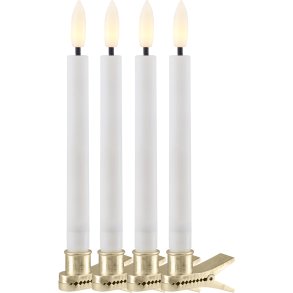 Sirius Sille Juletræslys LED 4 stk. H12 cm, Hvid