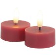 Fyrfadslys LED 2 stk. &Oslash;4,5/H2,2 cm, Rose Plum
