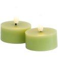Fyrfadslys LED 2 stk. &Oslash;4,5/H2,2 cm, Spring Green