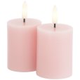 Bloklys LED 2 stk. &Oslash;5/H6,5 cm, Light Pink