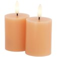 Bloklys LED 2 stk. &Oslash;5/H6,5 cm, Peach