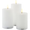 Bloklys LED Genopladelig 3 stk. &Oslash;7,5 cm, Hvid