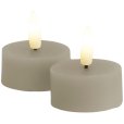 Fyrfadslys LED 2 stk. &Oslash;4,5/H2,2 cm, Warm Grey
