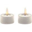 Fyrfadslys LED 2 stk. &Oslash;4,5/H2,5 cm, Velour/Irory