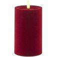 Bloklys LED &Oslash;7,5/H12,5 cm, Velour/Cherry