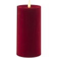 Bloklys LED &Oslash;7,5/H15 cm, Velour/Cherry