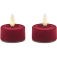 Fyrfadslys LED 2 stk. &Oslash;4,5/H2,5 cm, Velour/Cherry