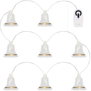 Sirius Tiffany Klokke-guirlande 105 cm, Klar/Guld