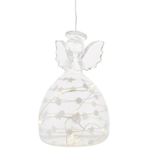 Sirius Sweet Christmas Lysdekoration Engel H13 cm, Klar/Hvid