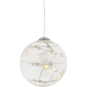 Sirius Sweet Christmas Lysdekoration Ø8 cm, Klar/Hvid