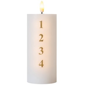 Sirius Sille Adventslys H15 cm, Hvid/Guld