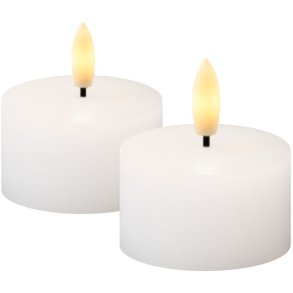 Sirius Sille Fyrfadslys LED 2 stk. Ø6x3,4 cm, Hvid