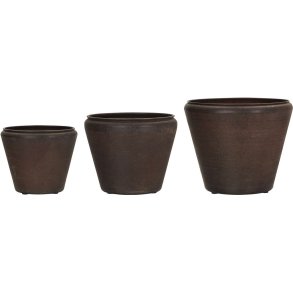 House Doctor Funnel Urtepotteskjuler 3 stk, Antique Brown