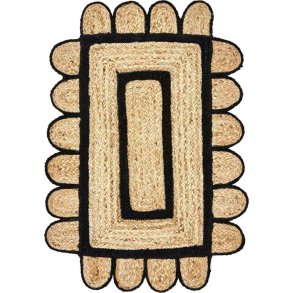 House Doctor Denta Dørmåtte 60x90 cm, Sort/Jute