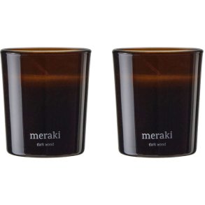Meraki Duftlys 2 stk. Ø6/H7 cm, Dark Wood