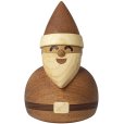 Julemand Santa 10 cm, Mørk Mahogni