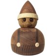 Nisse Elfonzo 8 cm, Mørk Mahogni