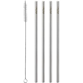 Stelton Stelton Genanvendelige Sugerør 4 Stk, Stål