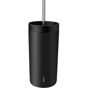 Stelton To Go Sip Termokop m. Sugerør 0,4 L, Soft Black